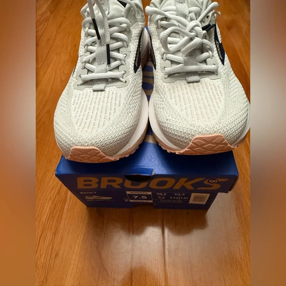 Brooks Revel 7 Navy/Apricot Women's Running Shoes - Picture 4 of 8